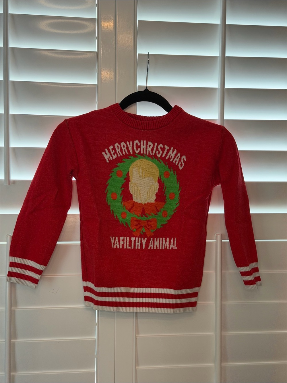 OFFICIAL HOME ALONE: Kids Red 'Merry Christmas Ya Filthy Animal' Holiday Sweater